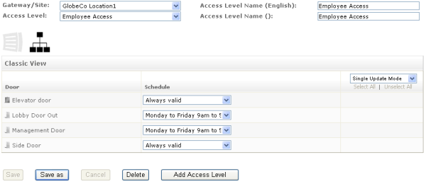 Webstation Access level Creation Classic